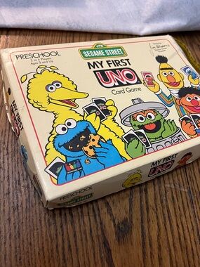 Vintage Sesame Street My First UNO Card Game - Blue, Yellow, Green, Red, White
